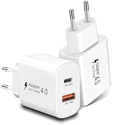 2 Pack European Plug Adapter USB C, European Travel Plug Adapter PD20W QC18W Europe Charger Fast ...