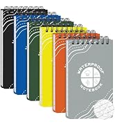 Thboxes 6 Pack Waterproof Pocket Notebook, 5" x 3" Top-Spiral Waterproof All Weather Notepad for ...