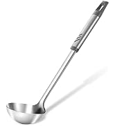 Lebabo Soup Ladle, 13.9 inch Large Ladle Serving Spoons, 4 oz Stainless Steel Ladle with Heat-pro...