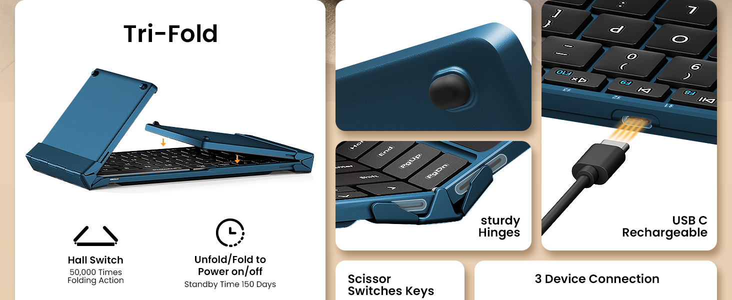 XK01 TP folding keyboard with touchpad