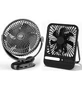 BIVBTP 28H 7in 8000mAh Portable Desk Fan+ 8in 12000mAh Clip on Fan 30H Longest Runtime