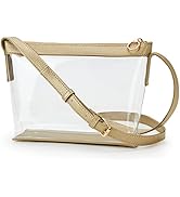 KALIDI Clear Bag Stadium Approved Crossbody Purse Zipper Shoulder Bag Vegan Leather Trim Sports C...