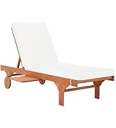 SAFAVIEH Outdoor Collection Newport Natural/ Beige Cushion Built-in Side Table Adjustable Chaise ...