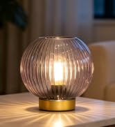 ULAROOM Battery Operated Lamp with Remote Control, Cordless Table Lamps with Timer & Replaceable ...