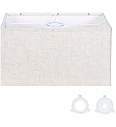 OUTON Beige Large Rectangular Lamp Shades for Floor Lamps, 14" Top x 8" Bottom x 9" High, Easy to...