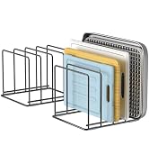 LAEMYFYRE Kitchen Organizer Rack - 4-Slot Heavy-Duty Holder for Cutting Boards,Cookware – Rust-Re...