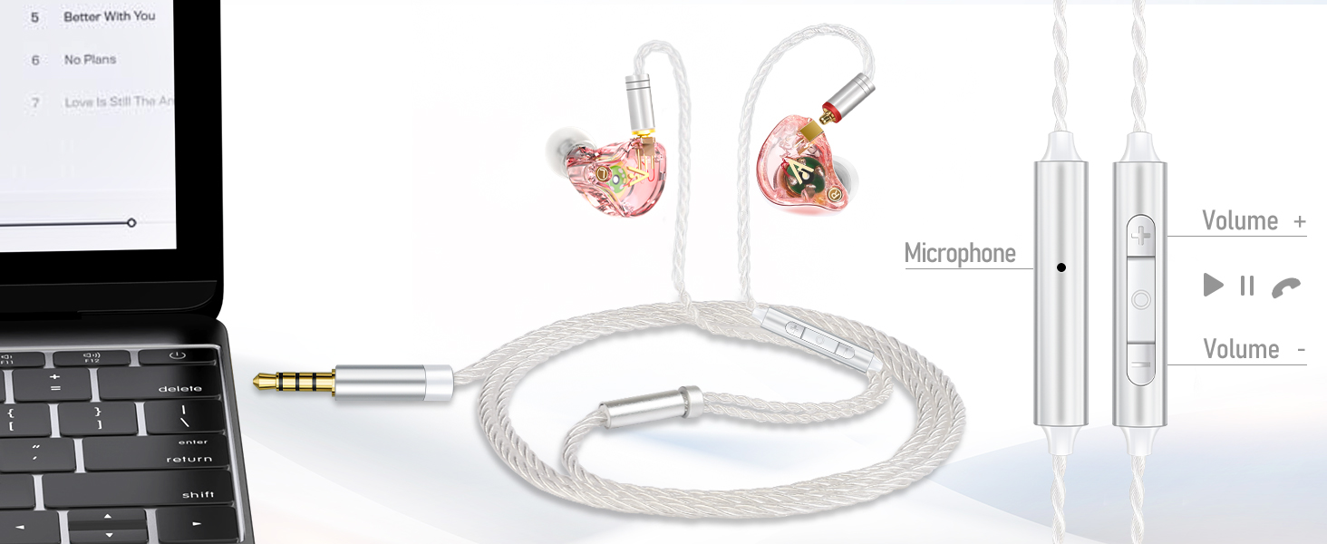 Vibes 202M Pink Wired Earbuds - HiFi in Ear Monitor Headphones