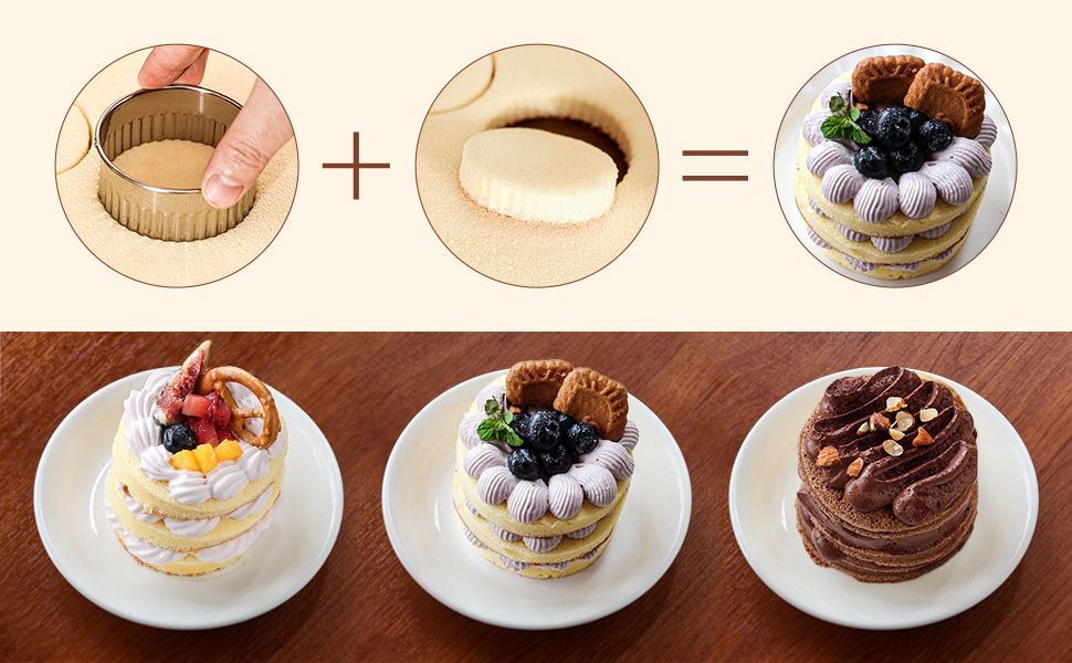 A cutting set that can be used to make mousse cakes