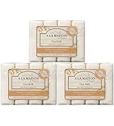 A LA MAISON Oat Milk Bar Soap - Triple French Milled Natural Moisturizing Hand Soap Bar (12 Bars ...