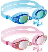 Aegend 2 Pack Kids Goggles, Swimming Goggles for Kids Age 4-16 Boys and Girls Youth, Anti-Fog Wat...