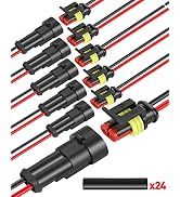 NAOEVO 2 Pin Connector Waterproof, 16 AWG 2 Wire Connectors, Automotive Electrical Connectors Mal...