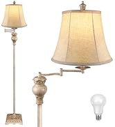 PARTPHONER Vintage Floor Lamps for Living Room,Traditional 350° Adjustable Swing Arm Farmhouse Fl...