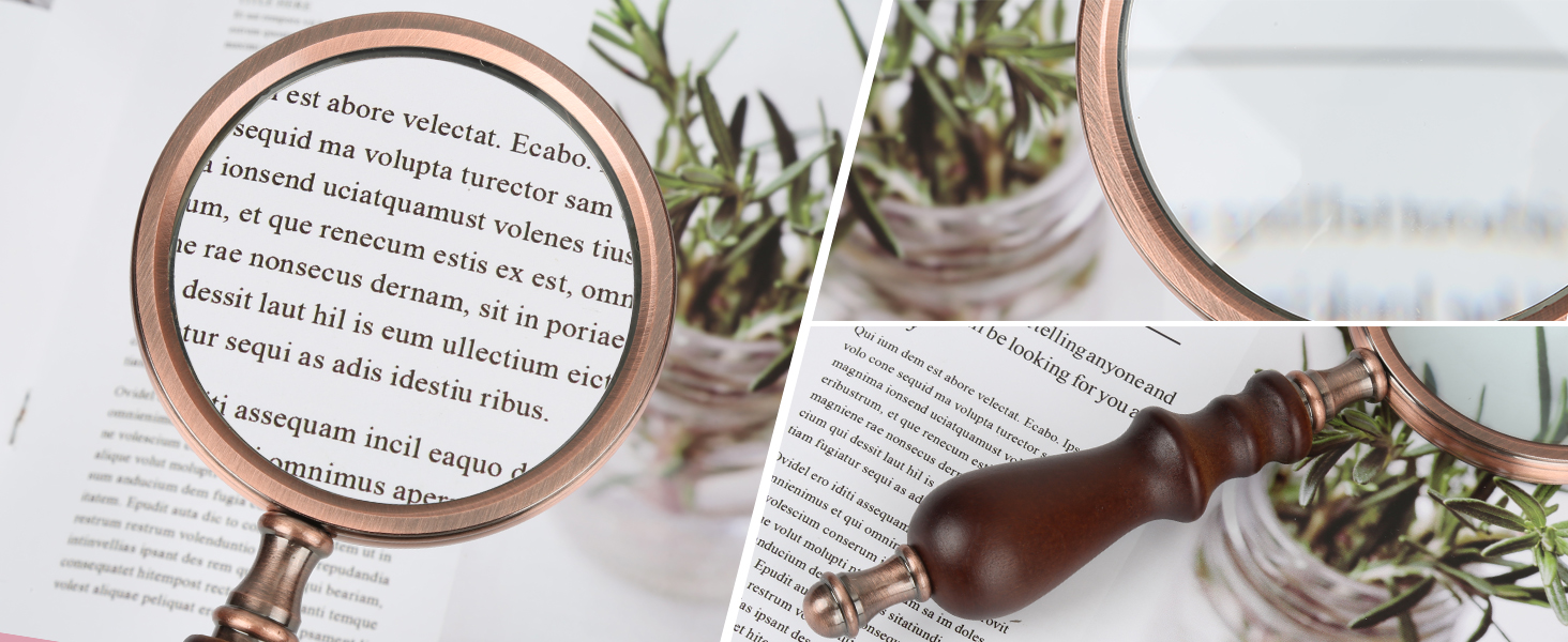 Magnifying Glass, Portable Handheld Magnifier for Science, Reading Book, Inspection Coins, Rocks,