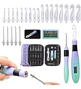 Yarniss 22 in 2 Lighted Counting Crochet Hook Set with Spiral Handle 2.0~14.0mm, Rechargeable Lig...