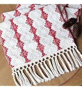 FEXIA Christmas Red Table Runner 13x72 Inches Long Christmas Runner for Table Boho Table Decor Ru...