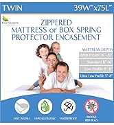 twin zippered bed bug low profile box spring mattress protector 39x75 waterproof cover