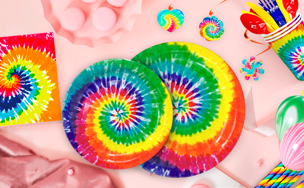 tie dye birthday party supplies
