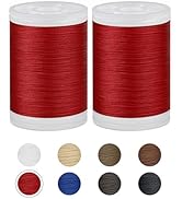 330 Yards FIVEIZERO Extra Strong Upholstery Thread,Red Bonded Nylon Thread for Denim Leather,Craf...