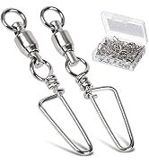 AMYSPORTS High Strength Fishing Snap Swivels Ball Bearing Swivels Stainless Fishing Swivels Saltw...