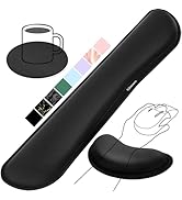 Gimars Upgrade Enlarge Silky and Superfine Fabric Gel Memory Foam Keyboard Wrist Rest Set, Ergono...