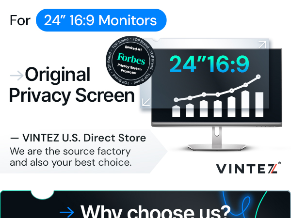 24 Inch Computer Privacy Screen Filter Widescreen Monitor Anti-Glare Anti-Scratch Protector Film