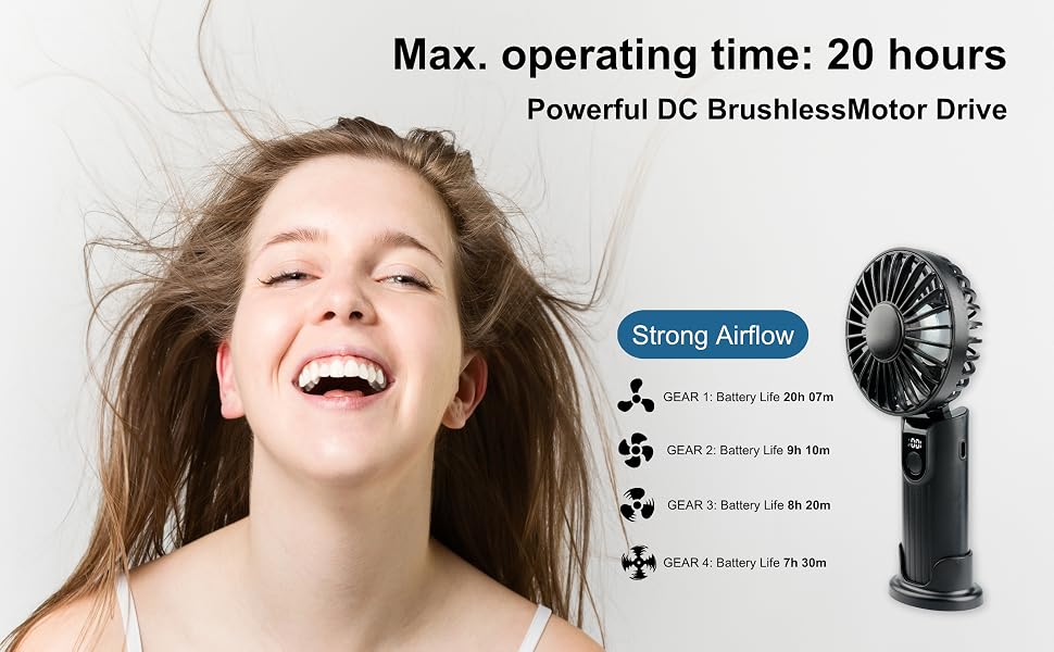 portable small fan, powerful quiet handheld fan, quiet desk fan, foldable portable handheld fans,