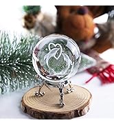 HDCRYSTALGIFTS 3D Dolphin Crystal Ball Paperweight Figurines- Dolphin Gifts Crystal Ball with Sta...