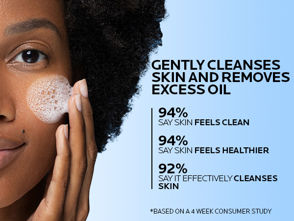 Gently cleanse and remove excess oil, skin barrier health promoting, Clinically tested