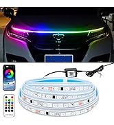 Exterior Car LED Lights, Multicolor Car Hood LED Strip Lights, Flexible Waterproof Car Hood Strip...