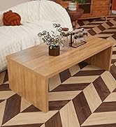 Wodhels 47.2-Inch Large Rectangular Coffee Table,Wood Farmhouse Coffee Tables,Rustic Coffee Table...