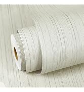 Yancorp 23.6"x118.1" Grasscloth Beige Grey Textured Peel and Stick Wallpaper (19.37 Sq Ft) Silk S...