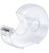 Pckpgon Hand Use Desktop Tape Dispenser, Transparent Plastic Lightweight and Portable Refillable ...