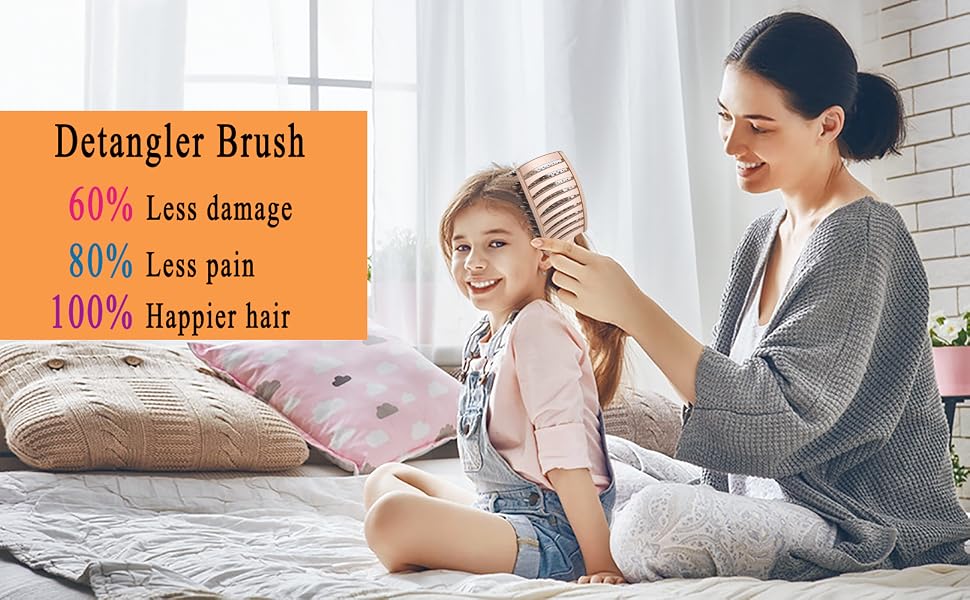 Detangling Brush Boar Bristles KTKUDY Hair Brush Detangler Brush for Women Men Kids