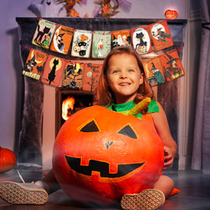 Halloween Party Decorations,Trick or Treat Sign Banner,Vintage Halloween Decorations Pumpkin