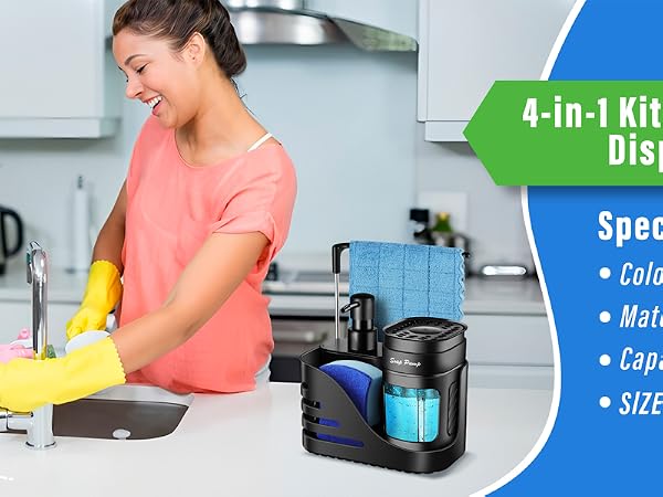 hand and dish soap dispenser set with tray