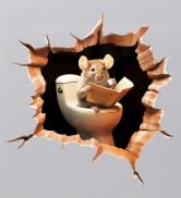 Mouse Toilet Wall Sticker