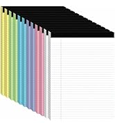 12Packs Legal Pads 8.5 x 11 Inch, 50Sheets/Pack, College Ruled & Perforated Colored Writing Pads,...