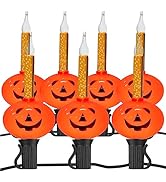 PASUTO Pumpkin Bubble Lights String - 7Ft Vintage Jack O Lantern With 7 Orange Liquid Bubble Ligh...