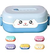 WYGLHLF Cute Bento Box, with Cutlery Set Portable Lunch Box, 700ML Leak-proof 2 Compartment Lunch...