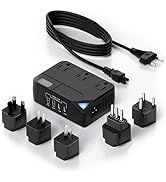 Universal Travel Converter,250W Voltage Converter with 2 USB and 2 USB-C Charging Ports and 3 AC ...