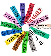 Tag-A-Room Color Coded Moving Labels for Boxes 800 Count with Fragile Stickers, Moving Stickers f...