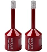 ONEGOTOOL 2pcs 1/4 Inch(6mm) Diamond Hole Saw Tile Masonry Core Drill bits for Porcelain Ceramic ...