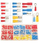 Feggizuli 350pcs 19 Types Crimp Connectors, 2.8mm 4.8mm 6.3mm Male and Female Spade Connector kit...