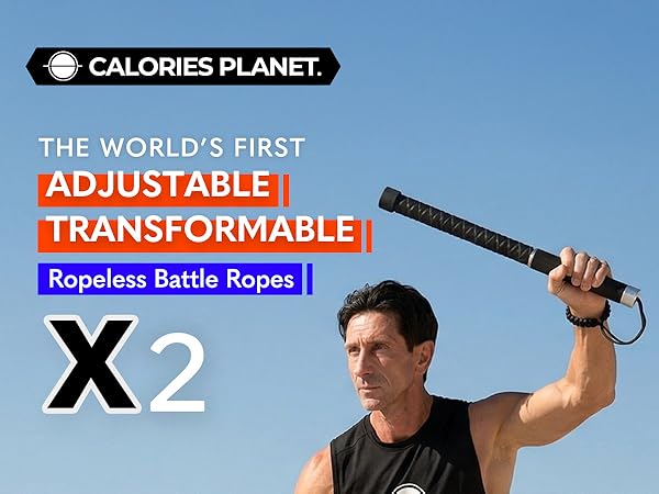 X2 The World's First Adjustable & Transformable Ropeless Battle Ropes