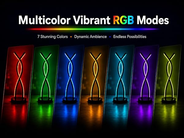 multiple vibrant color lighting modes