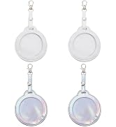 CALFOVERA 4PCS PU Leather Badge Holder Keychain 2 Colors Portable Clear Pin Button Display Case w...