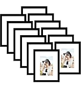 Picrit 11x14 Picture Frame Set of 12, Photo Display 8x10 with Mat or 11x14 Without Mat for Wall M...