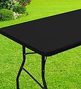 Smiry Rectangle Table Cloth, Waterproof Elastic Fitted Tablecloths for 6 Foot Tables, Washable Po...