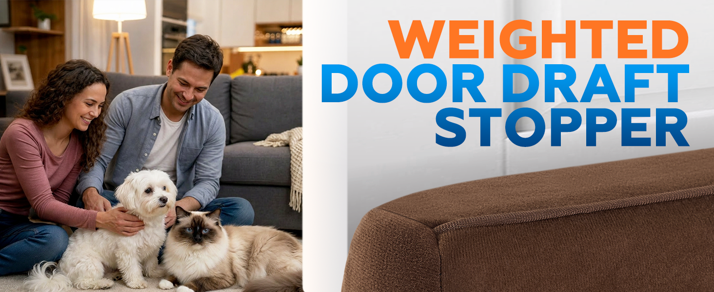 weighted door draft stopper for bottom of door cold air