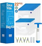 OUII Sous Vide Bags for Joule and Anova Cookers - 15 Reusable BPA-Free Sous Vide Bags with Vacuum...